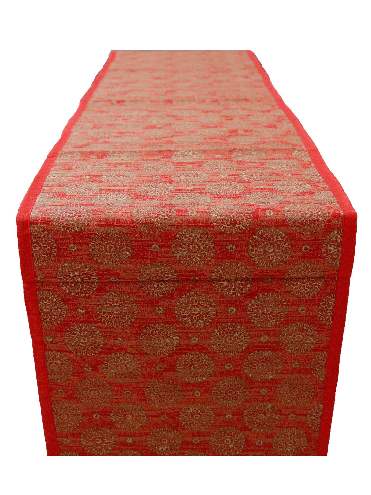 Maroon Dupion Silk Table Runner 13 X 90 inch front view