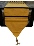 Black Dupion Silk Table Runner 13 X 90 inch front view