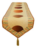Golden Water Filling Stitch Polyester Table Runner 13 X 90 inch front view