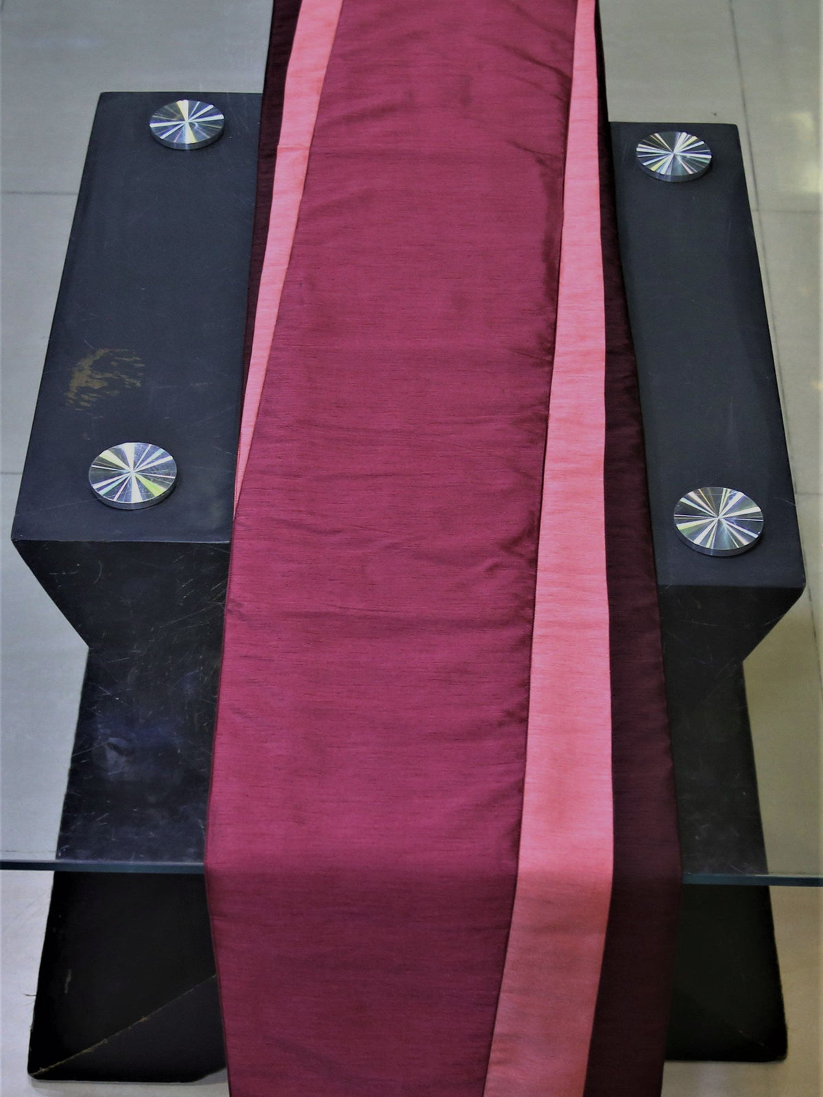 Pink Polyester Table Runner 13 X 90 inch front view
