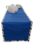 Blue Plain Polyester Table Runner 12 X 90 inch front view