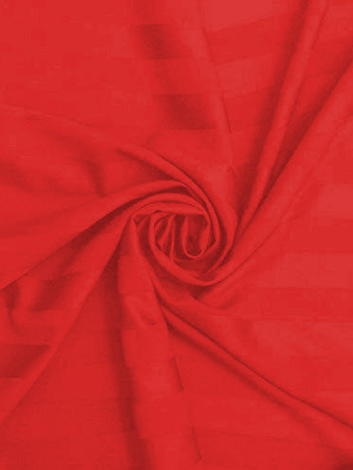 Red cotton duvet cover with a woven self-stripe for a king bed