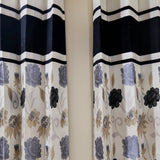 Black Polyester Ready-made Curtain 7x4 feet front view
