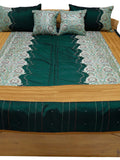 Patch Work PolySilk Quilted BedCover Set-(1 bedcover+ 2 Pillow Covers + 2 Cushion Covers) - Jagdish Store Karol Bagh Online Since 1965