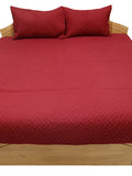Maroon Plain Cotton Bedcover front view