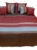 Mirror Work PolySilk Quilted BedCover Set-(1 bedcover+ 2 Pillow Covers +4 Cushion Covers) - Jagdish Store Karol Bagh Online Since 1965