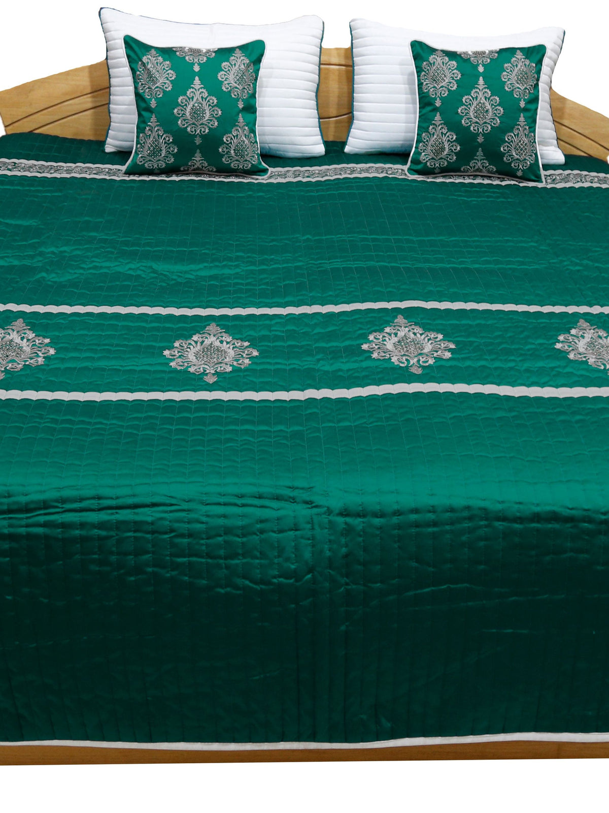Green Sequin Work Bedcover front view