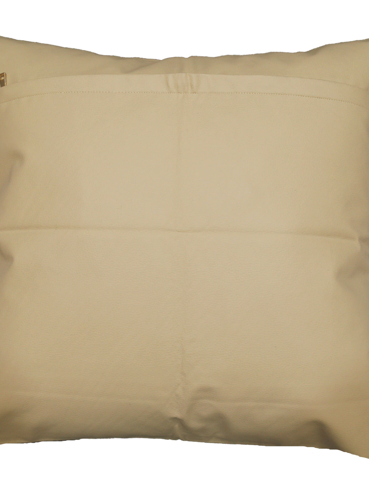 Plain beige faux leather reverse with concealed zip