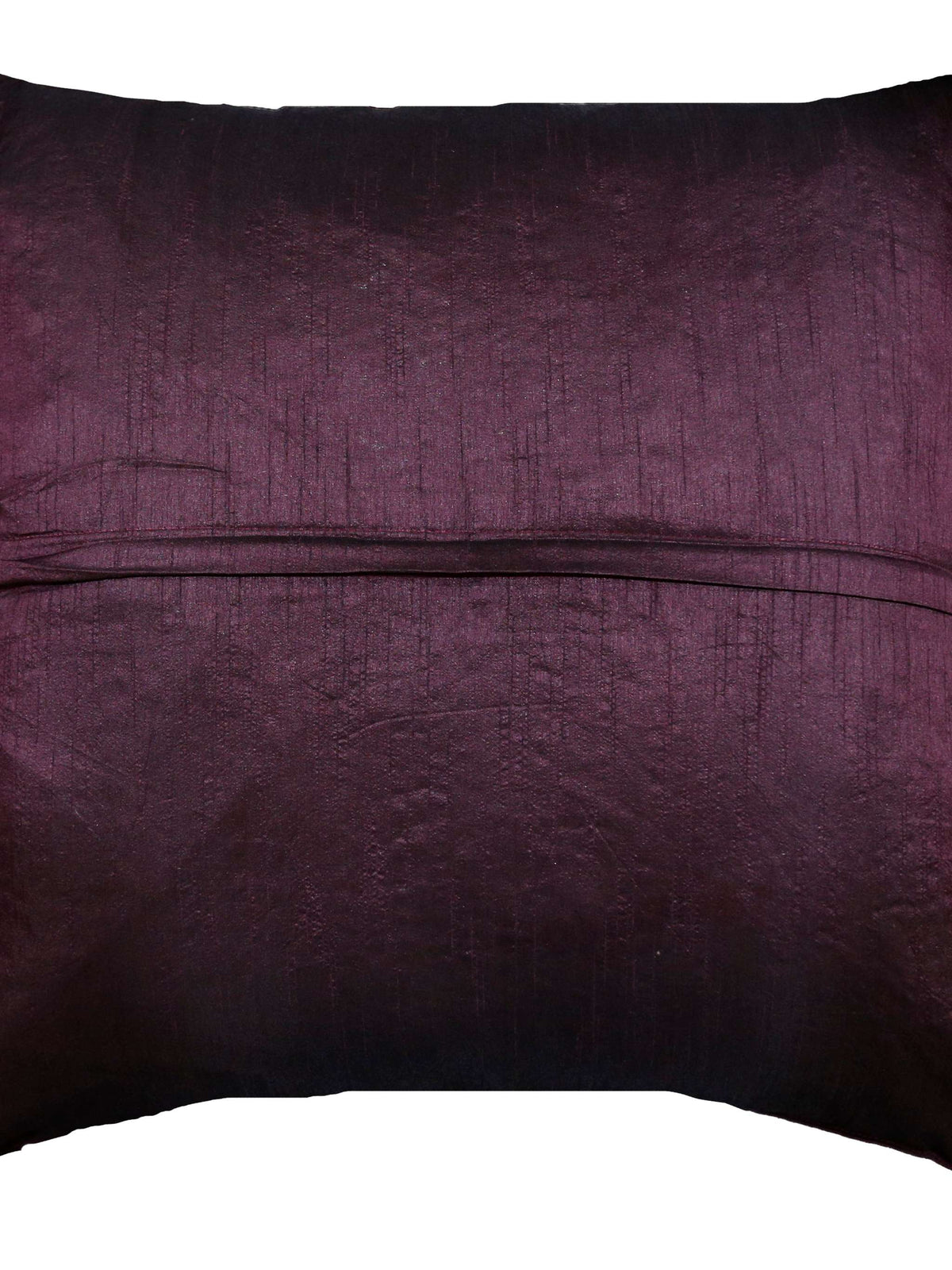 Plain wine-aubergine textured reverse with concealed zip