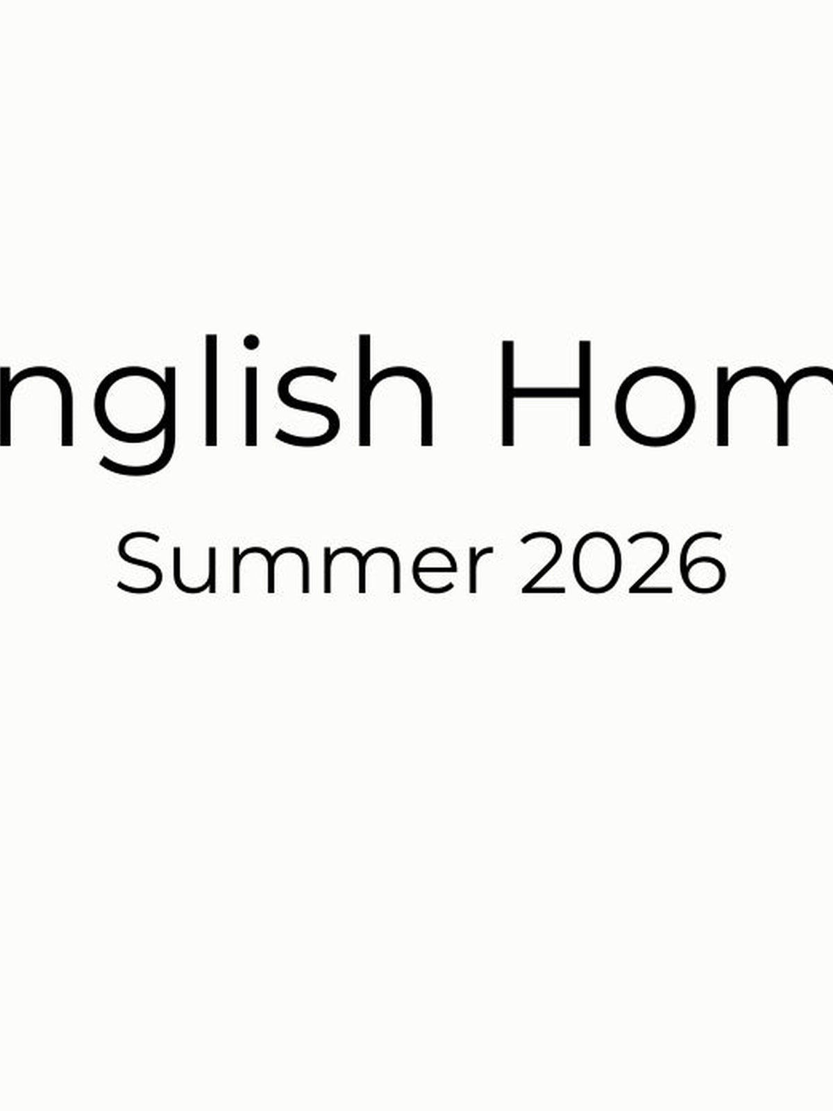 English Home Summer 2026 collection title card