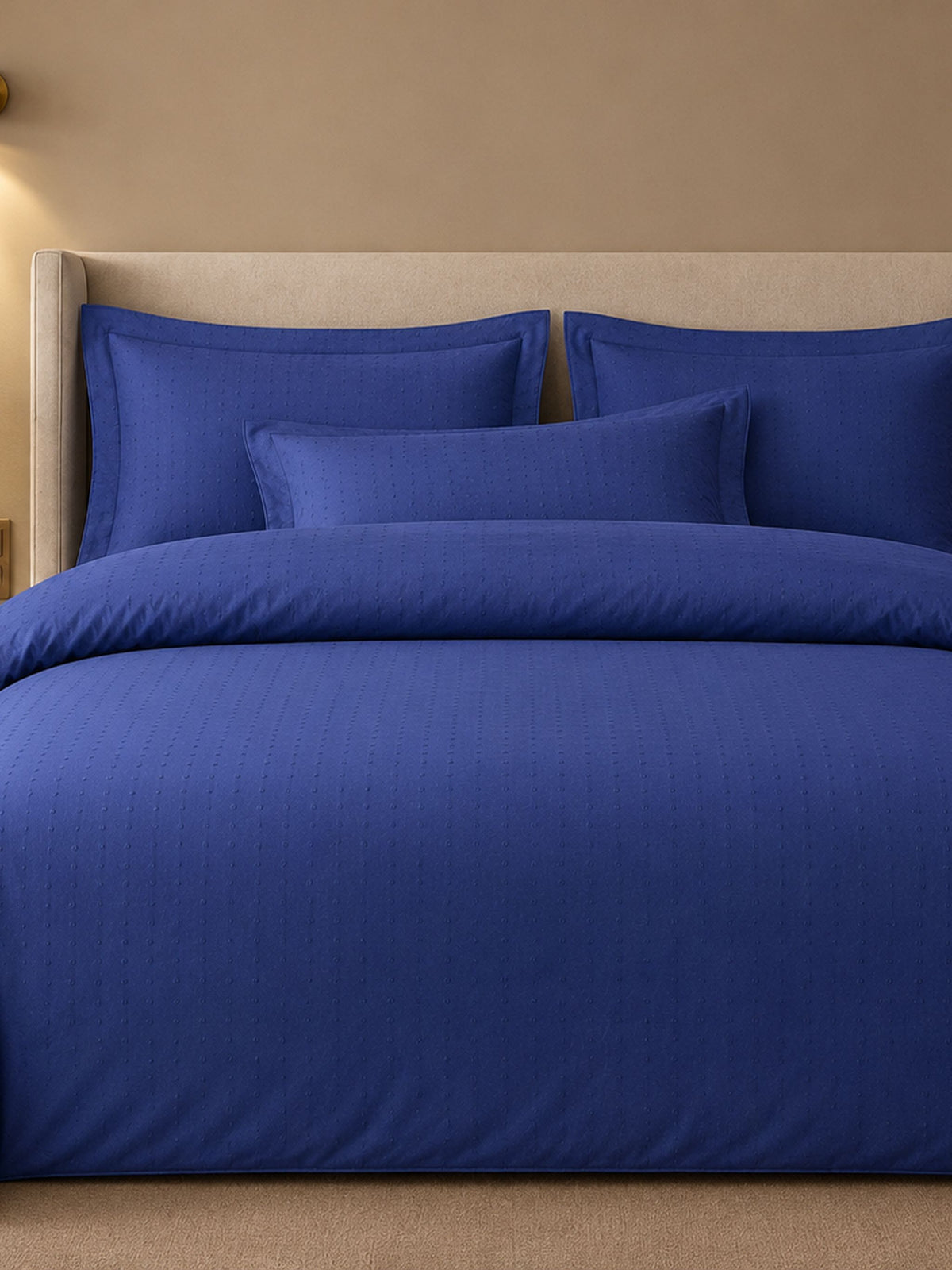 Desenhista 550 TC Jacquard Cotton Bedding Set with Duvet Cover-blue colour