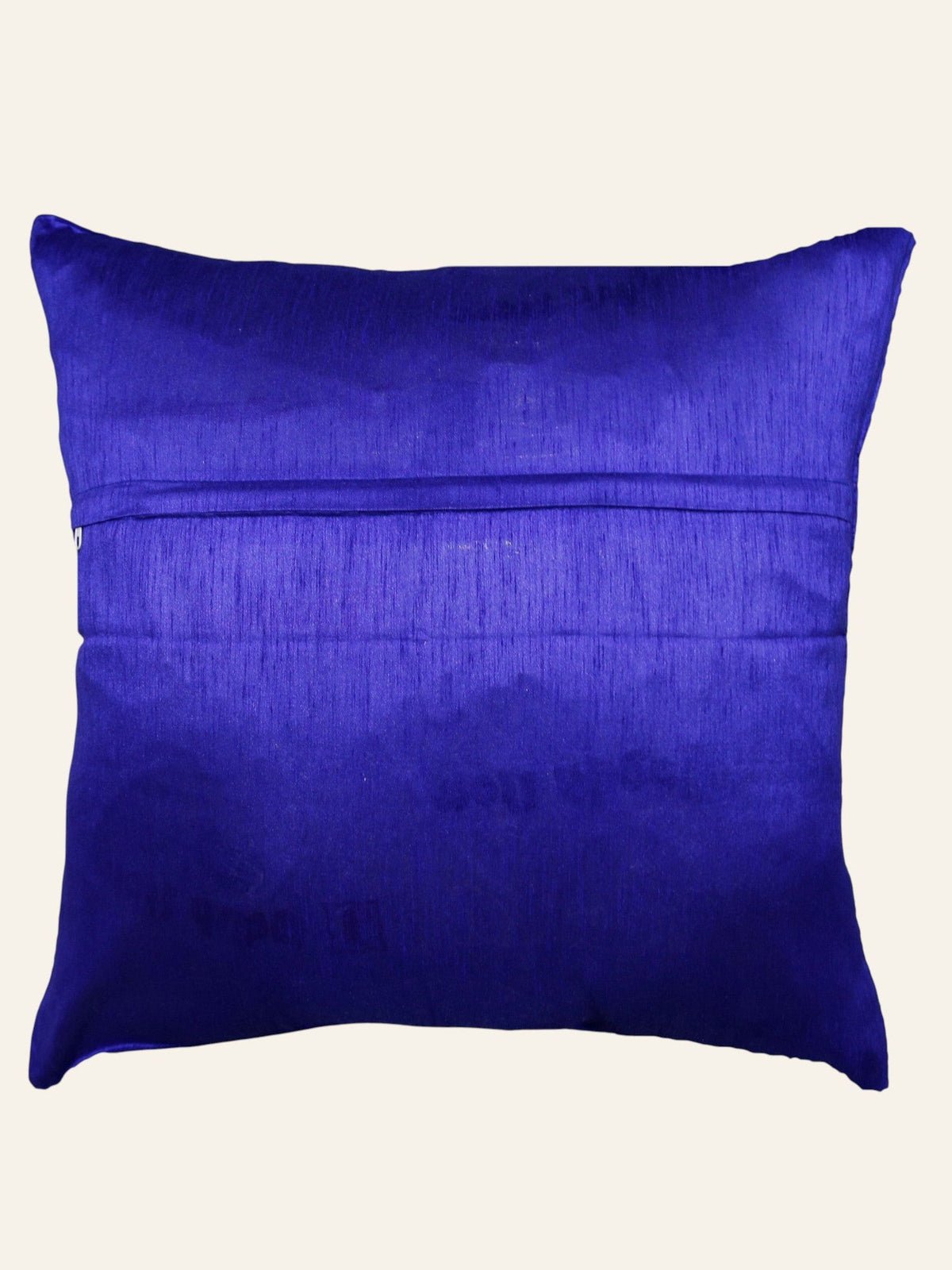 Plain deep indigo-blue reverse with concealed zip