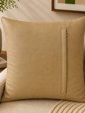 Beige leather cushion cover plain design 40x40 cm