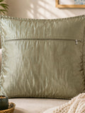 Jagdish Store decorative cushion cover with layered grey and black ruffled fabric for a textured modern look.