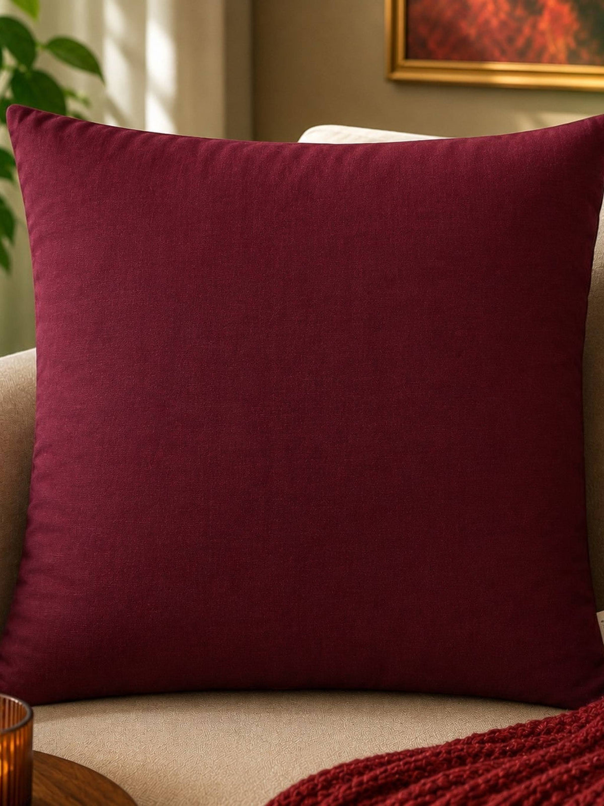 Multicolor cushion cover with abstract bokeh light burst print