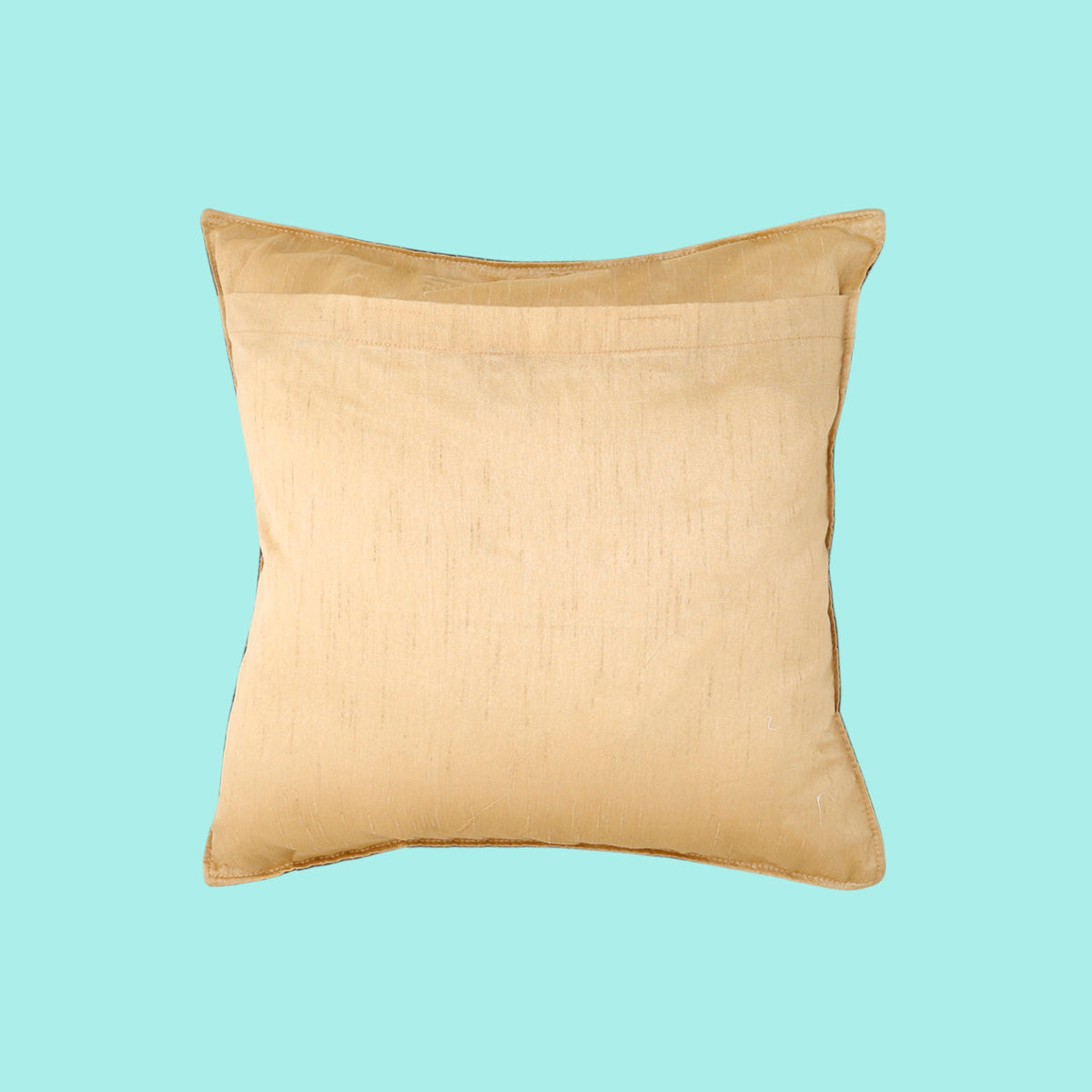 Plain gold art silk reverse of the maroon medallion cushion cover