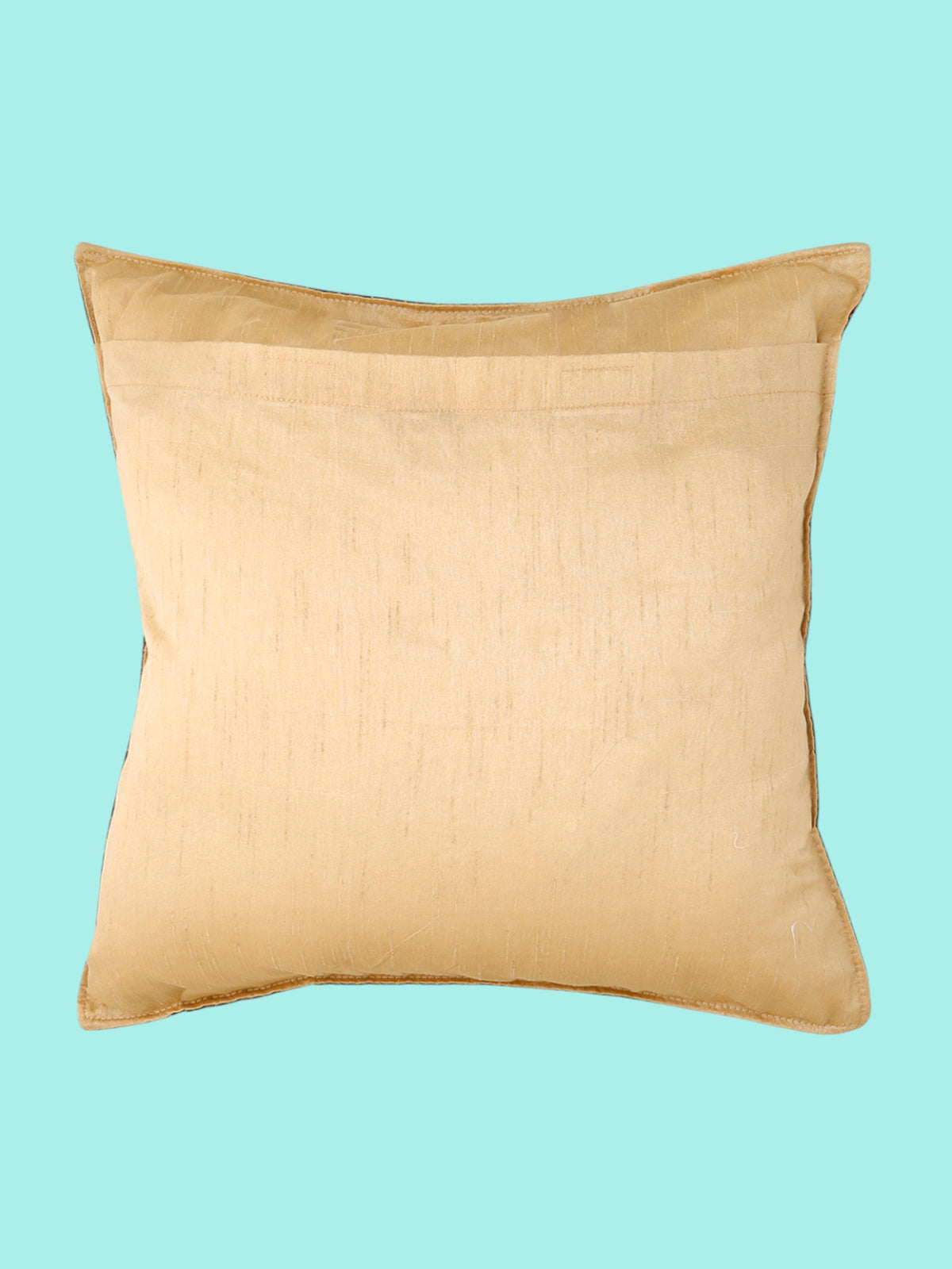 Plain gold art silk reverse of the maroon medallion cushion cover