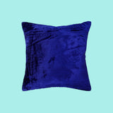 Royal Blue Velvet Hand Embroidered Cushion Cover 16x16 Inch - Jagdishstoreonline 
