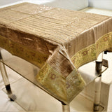 Sequence Strip (36 X 54 Inch) Table Cover(Beige)-Tissue+Shenil - Jagdish Store Online Since 1965