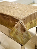 Beige Sequin Work Table Cover 36x54 inch front view