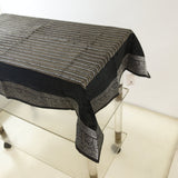 Sequence Stripe  (36 X 54 Inch) Table Cover(Black-Grey)-Tissue+Chenille - Jagdish Store Online Since 1965