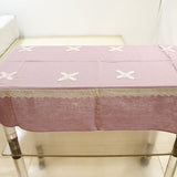 Plain with Fancy Lace (36 X 54 Inch) Table Cover(Lavender)-Linen - Jagdish Store Online Since 1965