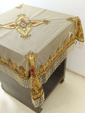 Gold Hand Embroidered Table Cover front view
