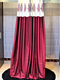 (Maroon) Curtain Damask Design- Polyester(9 X 4 Feet) - Jagdish Store Online Since 1965