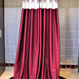 (Maroon) Curtain Damask Design- Polyester(9 X 4 Feet) - Jagdish Store Online Since 1965