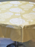Beige Printed Polyester Table Cover front view