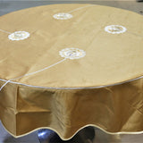 Patch Work(60 Inch) Round Table Cover(Cream-Gold)-Polyester - Jagdish Store Online Since 1965