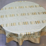Embroidery(60 Inch) Round Table Cover(Gold)-Sheer - Jagdish Store Online Since 1965