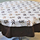 Printed(60 Inch) Round Table Cover(Beige-Brown)-Polyester - Jagdish Store Online Since 1965