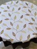 Brown Embroidered Table Cover front view