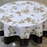 Printed(72 Inch) Round Table Cover(Brown-Cream)-Sheer - Jagdish Store Online Since 1965