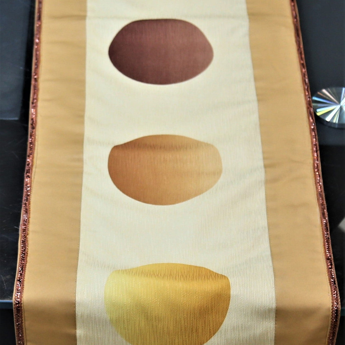 Printed(13 X 90 Inch) Table Runner(Gold)-Polyester - Jagdish Store Online Since 1965