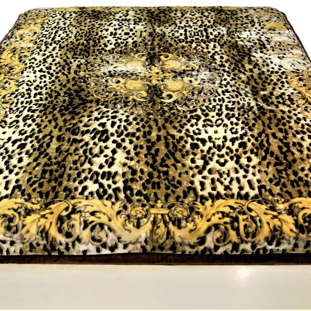 Double Print (Gold/Cream/Brown)Blanket(60 X 90 Inch)-Polyester(3.44 Kg) - Jagdish Store Online Since 1965