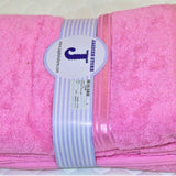 (Pink) Plain Cotton Bath Towel Set-4 Pcs Set - Jagdish Store Online Since 1965