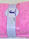 Pink Plain Cotton Towel Set front view