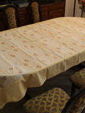 Golden Embroidered Polyester Table Cover front view