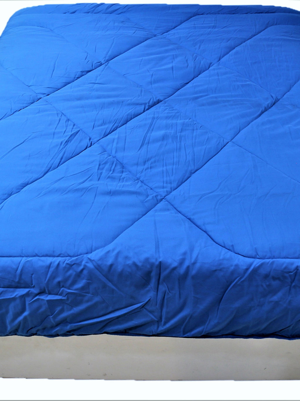 Double Shade Reversible (Blue) PolyCotton Quilt (90x100 Inch)-300 GSM - Jagdish Store Online Since 1965
