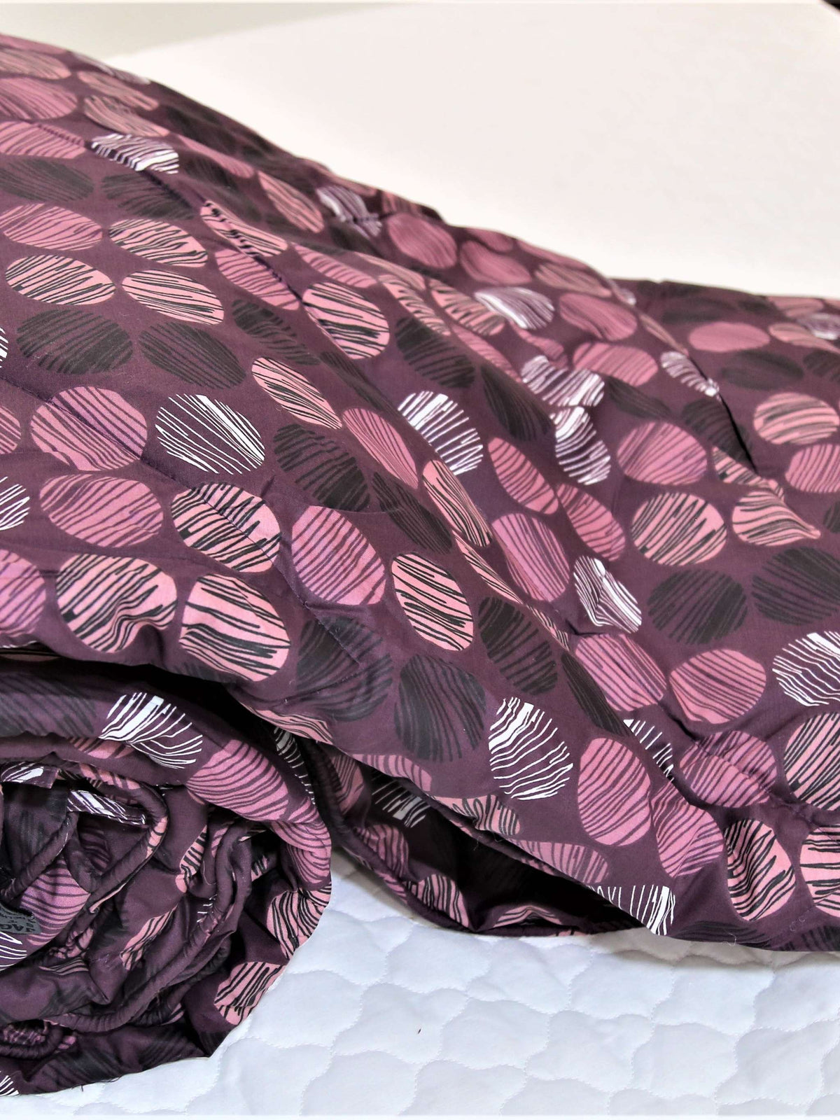 Purple Printed Cotton Quilt front view