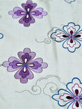 Purple Embroidered Silk Bedcover front view