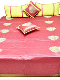 Patch Work PolySilk Quilted BedCover Set-(1 bedcover+ 2 Pillow Covers + 2 Cushion Covers) - Jagdish Store Karol Bagh Online Since 1965