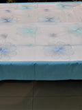 Embroidery(60x108 Inch)Table Cover(S.Blue/White)-Sheer/Polyester - Jagdish Store Online Since 1965