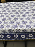Blue Printed Cotton Table Cover front view