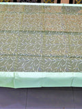 Green Embroidered Satin Table Cover front view