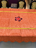 Brown Patchwork Velvet Table Cover front view