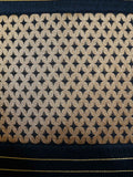 Black Brocade Dupion Silk Cushion Cover front view