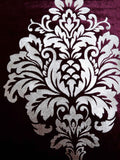 Maroon Foil Printed Velvet Cushion Cover front view